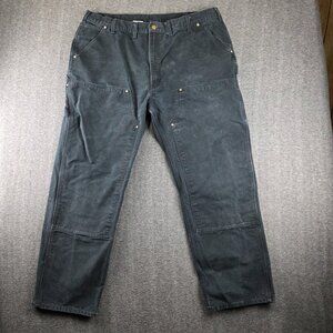 Carhartt Pants Mens 44x32 Black Relaxed Fit Canvas Carpenter Dungaree Fit B01BLK